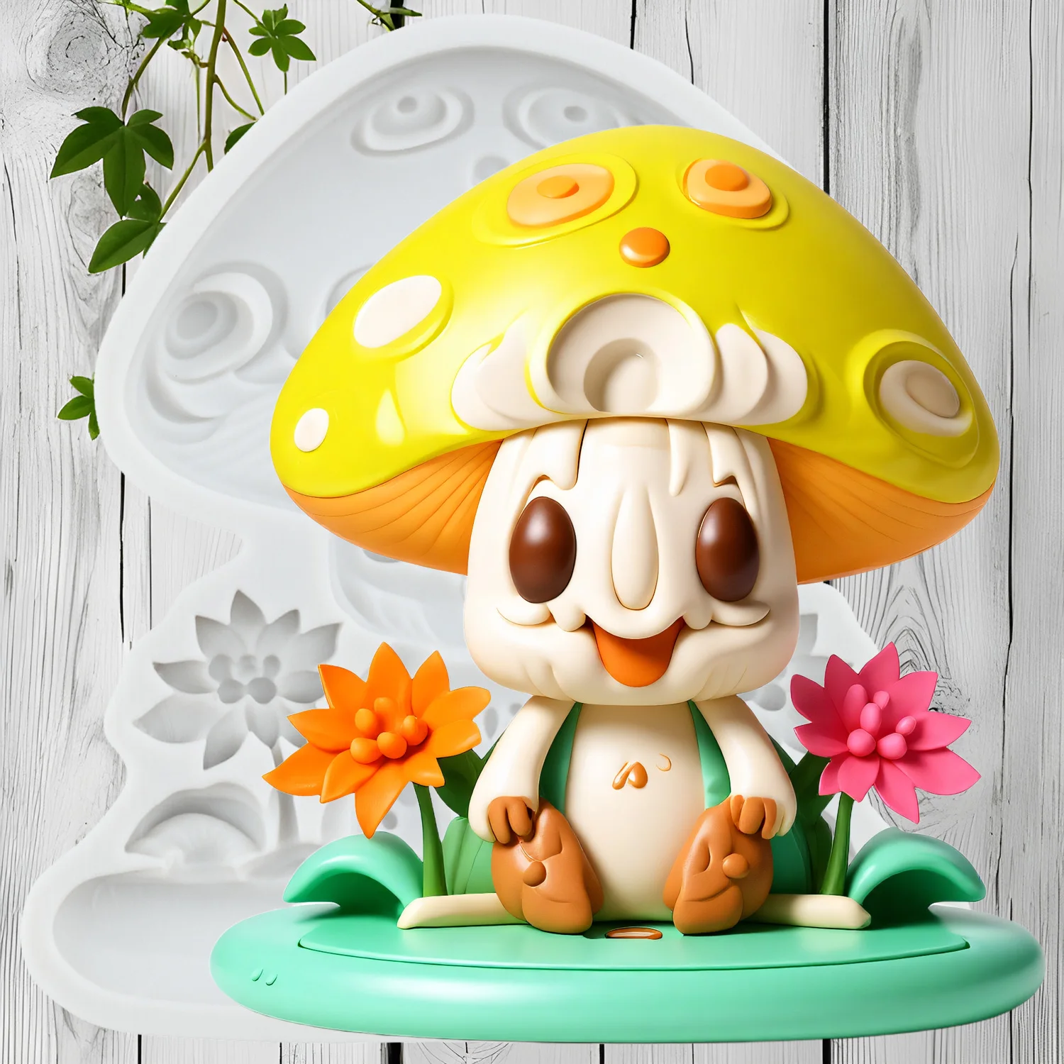 Mushroom Silicone Mold Mushroom Elf Fondant Cake Decorating Tools Cupcake Topper Candy Sugar Craft Gum Paste Polymer Clay