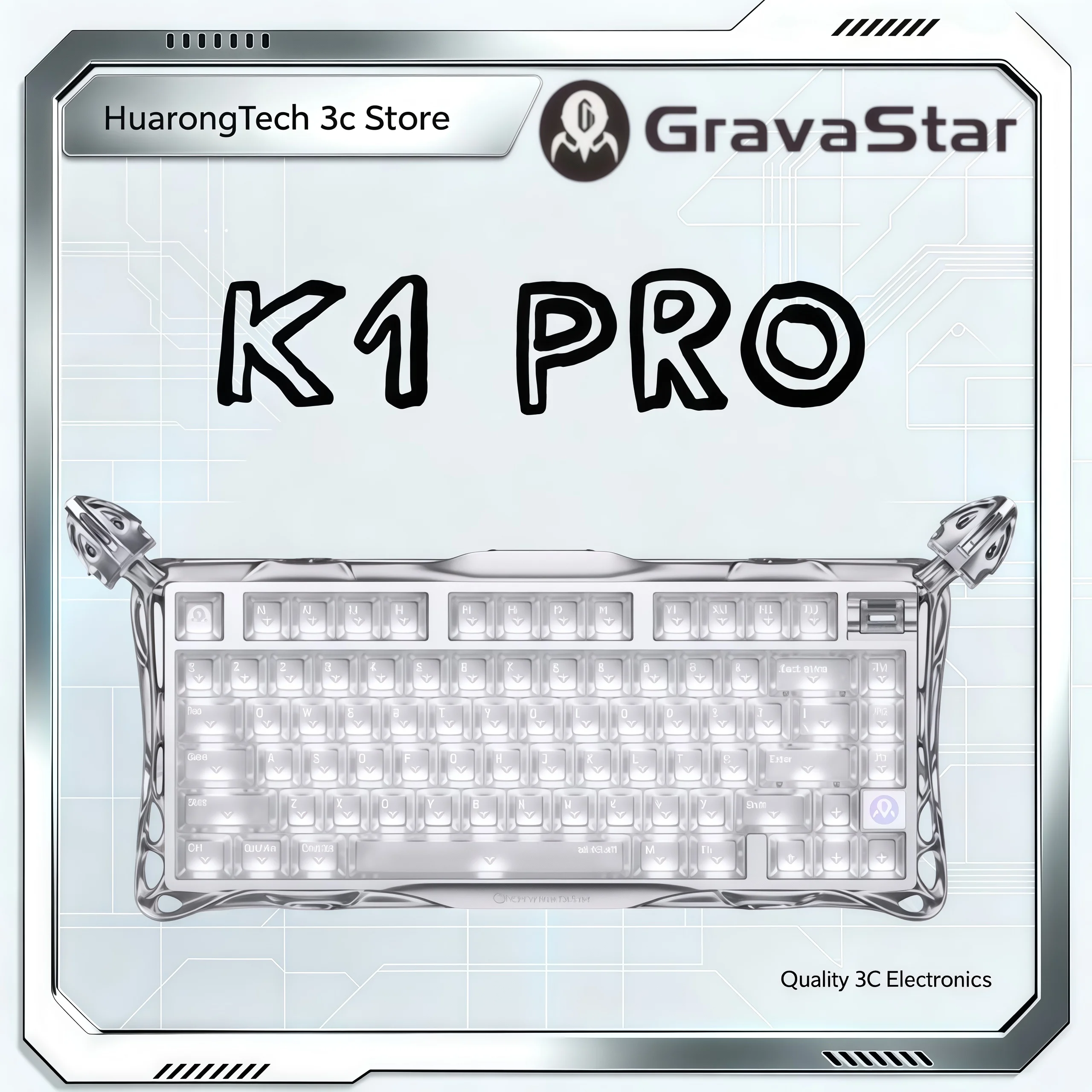Gravastar 75K1Pro Mist Keyboards 2.4G Wireless Bluetooth Mechanical Keyboard Special For E-sports Games Tri Mode Gaming Keyboard