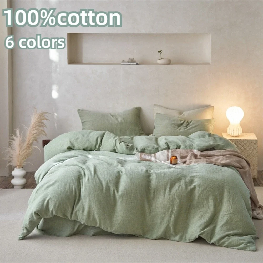 

4pcs/Set Soft and Comforter Bedding Set 100% Cotton Duvet Cover Bedspread Pair of Pillowcases Ensemble De Quatre Pièces En Coton