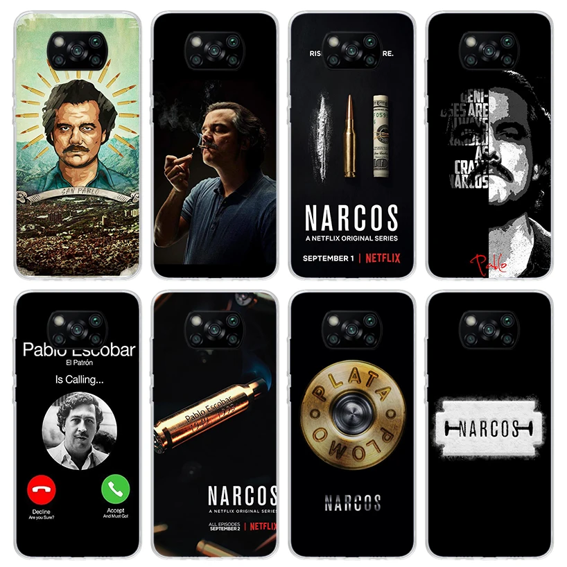 Capa de Telefone da Série de TV Narcos para Xiaomi, Concha de Silicone para Xiaomi Poco, X5, X4, X3, NFC, M5S, M4, M3, M2, F5 Pro, F4, GT, F3, f2, F1, Impressão F