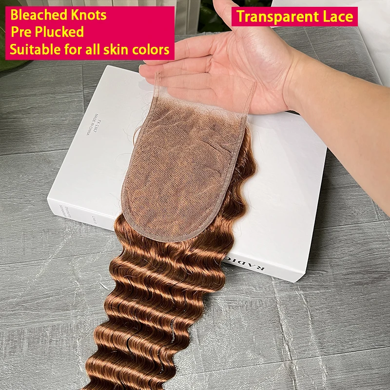 # 30 لون موجة عميقة 4x6 الدانتيل الشفاف إغلاق 100% شعر الإنسان تذوب الجلد قبل قطعها غير مرئية الدانتيل الخام شعر بشري لعذراء #3
