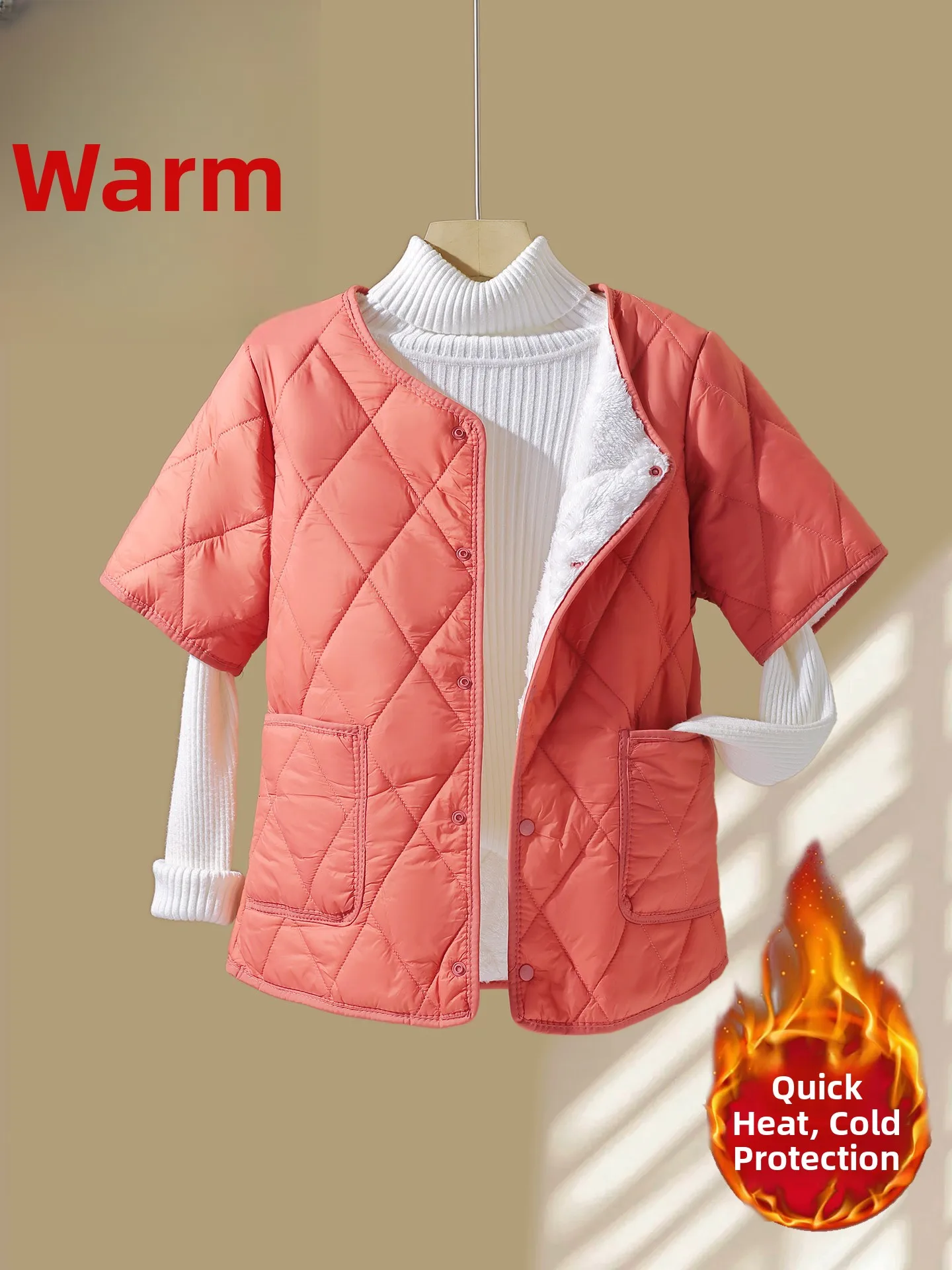 

Thiened Warm Office Work Vest Women's Home Clothes Underwear oulder Ne Protection Home Work orm ort round Ne