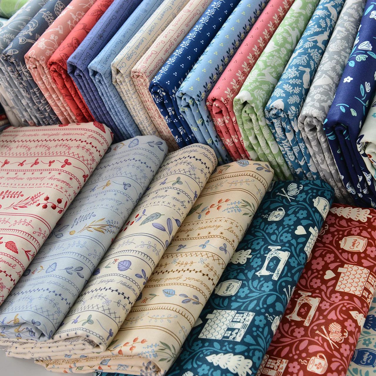 150x50cm 20s Cotton Fabric for Handmade DIY Patchwork Home Printed Clothing Countryside Floral Christmas Sewing Cloth
