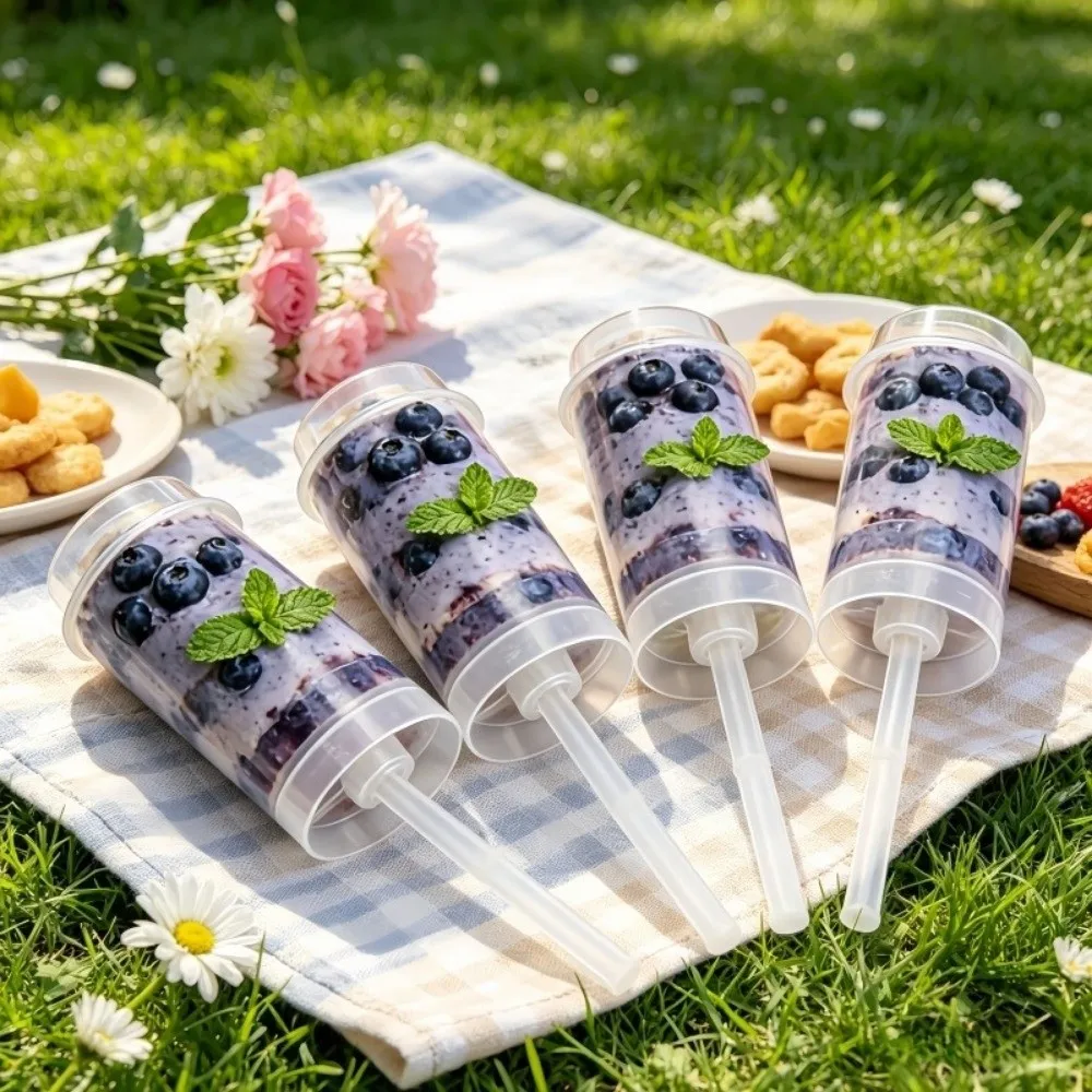 10pcs Transparent Push Cake Holders Cylinder Shaped Plastic Cake Pusher Reusable Containers Push Cake Pops Graduation Season
