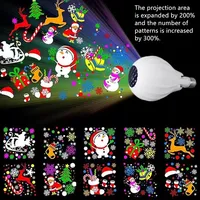 180° Rotatable LED Christmas Projector Light with 16 Snowflake Patterns for Indoor Outdoor Holiday Party Stage Garden Decoration