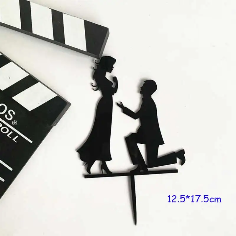Wedding Cake Topper Bride Groom Mr Mrs Wedding Decorations Acrylic Black gold Cake Toppers Mariage Party Supplies Adult Favors