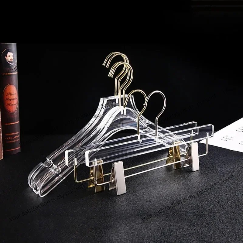 10pcs Transparent Acrylic Hanger Organizer Clothes Hanger Suit Pants Anti Slip Drying Rack Suitable for Adults Children