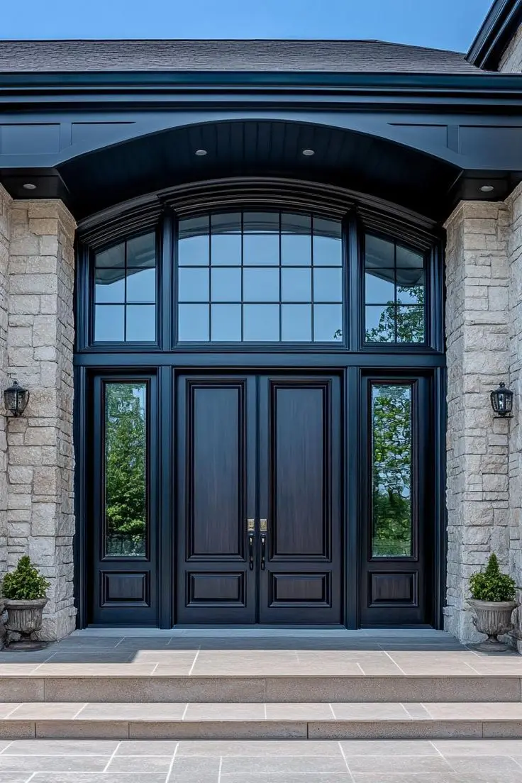 

Double Casement Door Povit Exterior Front Security Swing Entry Main Entrance Doors Gate Aluminum Home Decor Customize