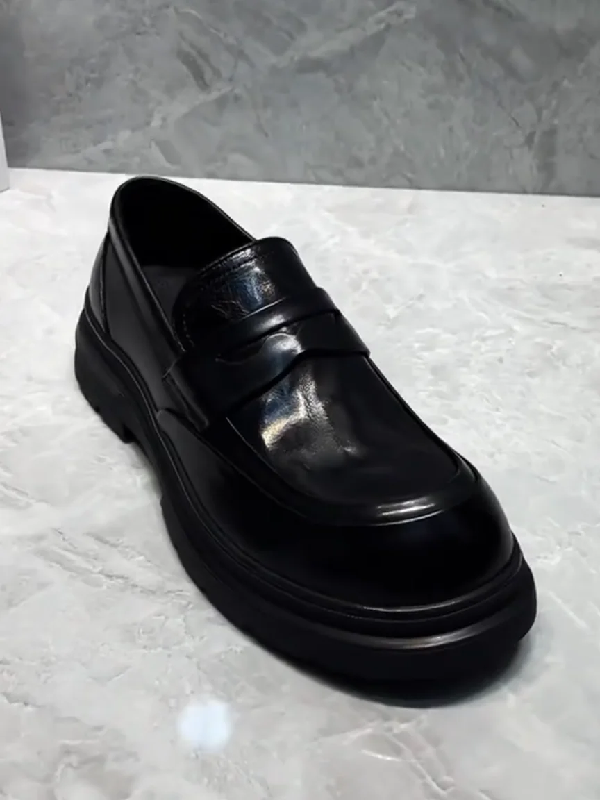 

New K7883 Men's Casual Comfortable Pure Leather oes High Quali Faionable Sli Haome Premium Feel round Toe Flat ...