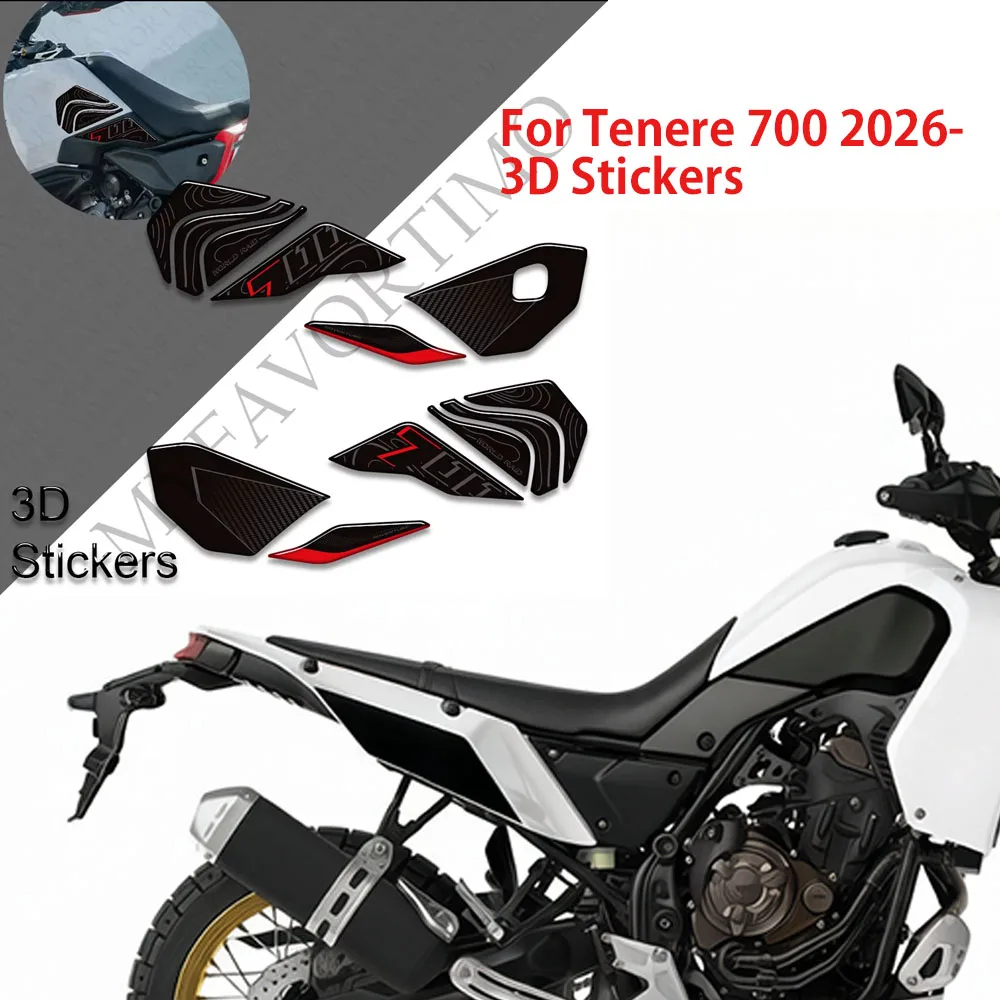 For Yamaha Tenere 700 Tenere 700 Tank Pad Gas Fuel Oil Kit Fairing Fender Handguard Protector 3D Stickers 2026-