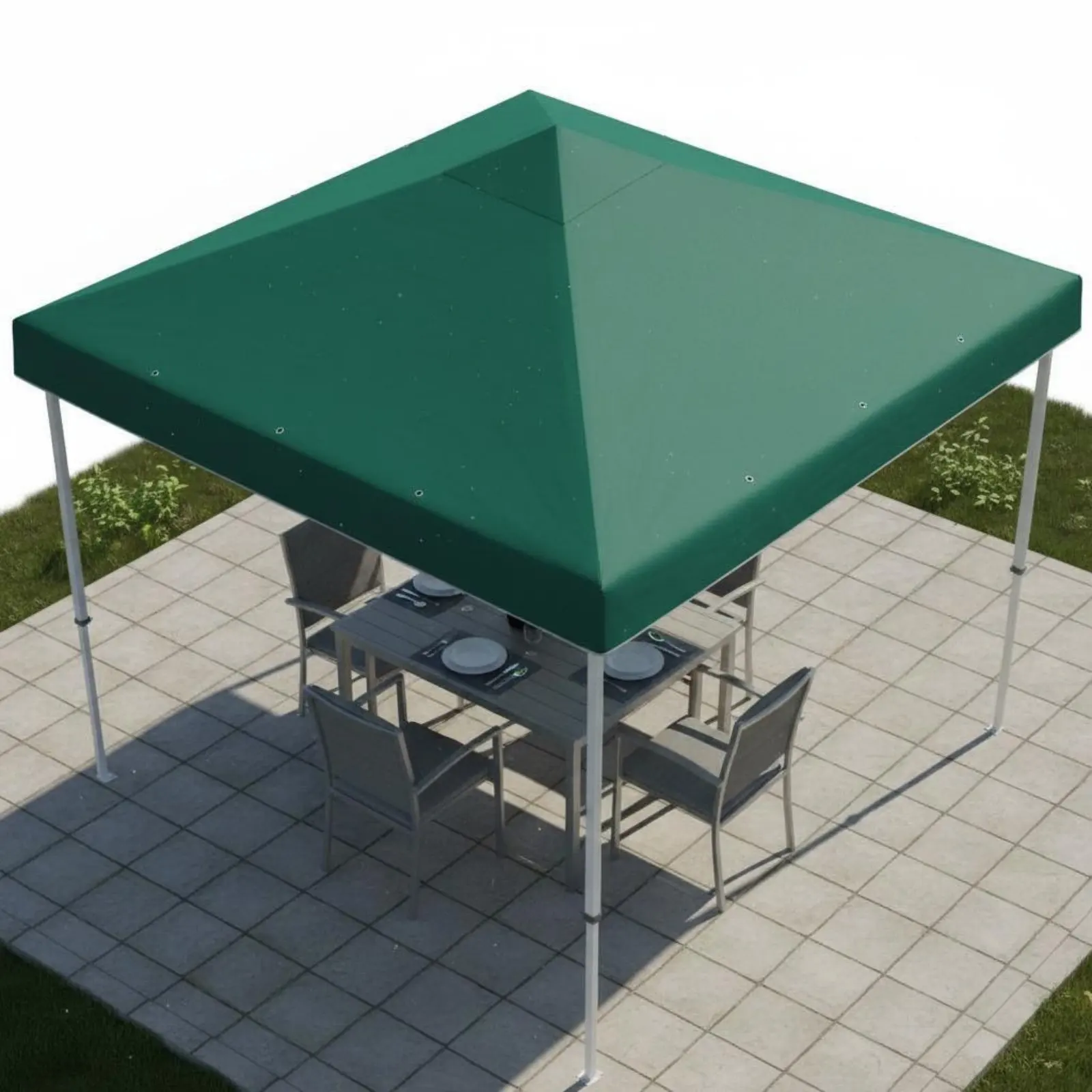 Double Tier Gazebo Canopy Sun Shade 10 X 10 Gazebo Canopy Outdoor Shelter Protection Water-Resistant for Patio, Backyard