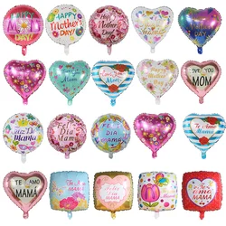 10pcs 18inch spain Happy Mother‘s Day Foil Balloons Party Air Globos Home Mom Birthday Gift Anniversary Decorations Gifts
