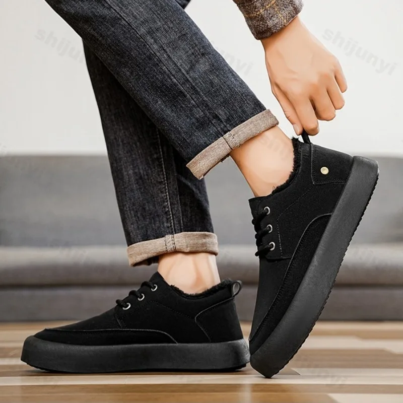 2025 الشتاء الرجال الرجعية الدافئة عادية الأوسط حذاء قطني غير رسمي موضة الاتجاه تنوعا لينة مريحة مكتنزة أفخم أحذية رياضية #3