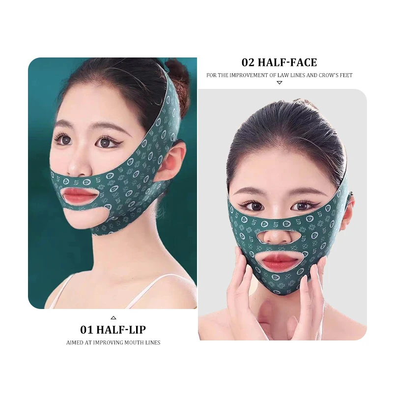 Breathable Face Slimming Bandage V-line Shaper Reduce Double Chin Adjustable Sleeping Face Lifting Mask Chin-up Belt