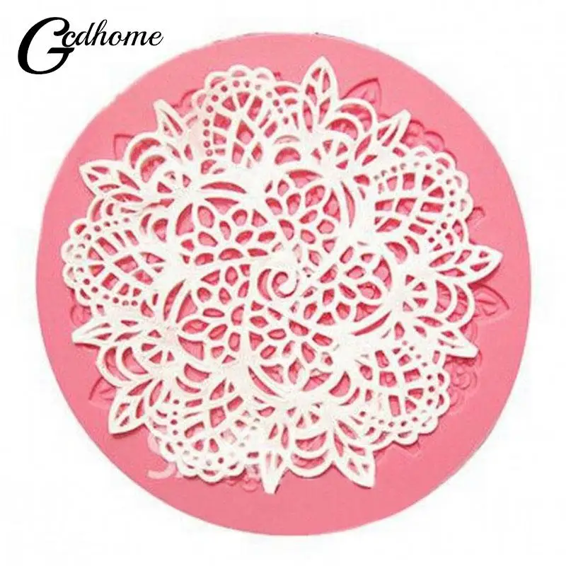 1Pcs Round Crown Shape Cake Silicone Mat Sugarcraft Fondant Cake Decorating Tools Kitchen Baking Silicone Lace Molds