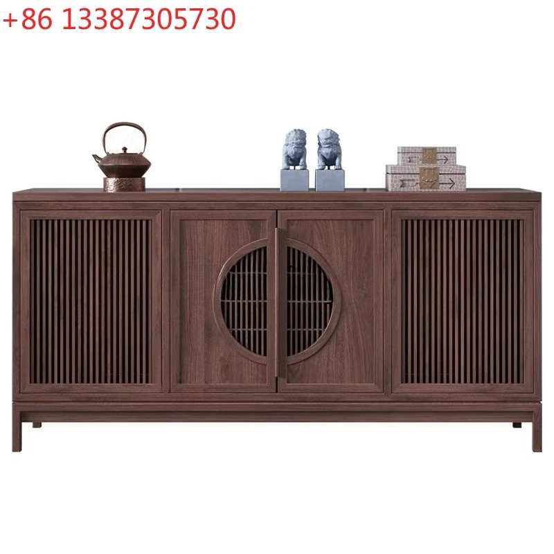 

Новый китайский стиль, шкаф на крыльце из черного ореха, боковой шкаф, легкий роскошный модельный дом, перегородка для входа из цельного дерева на вилле.