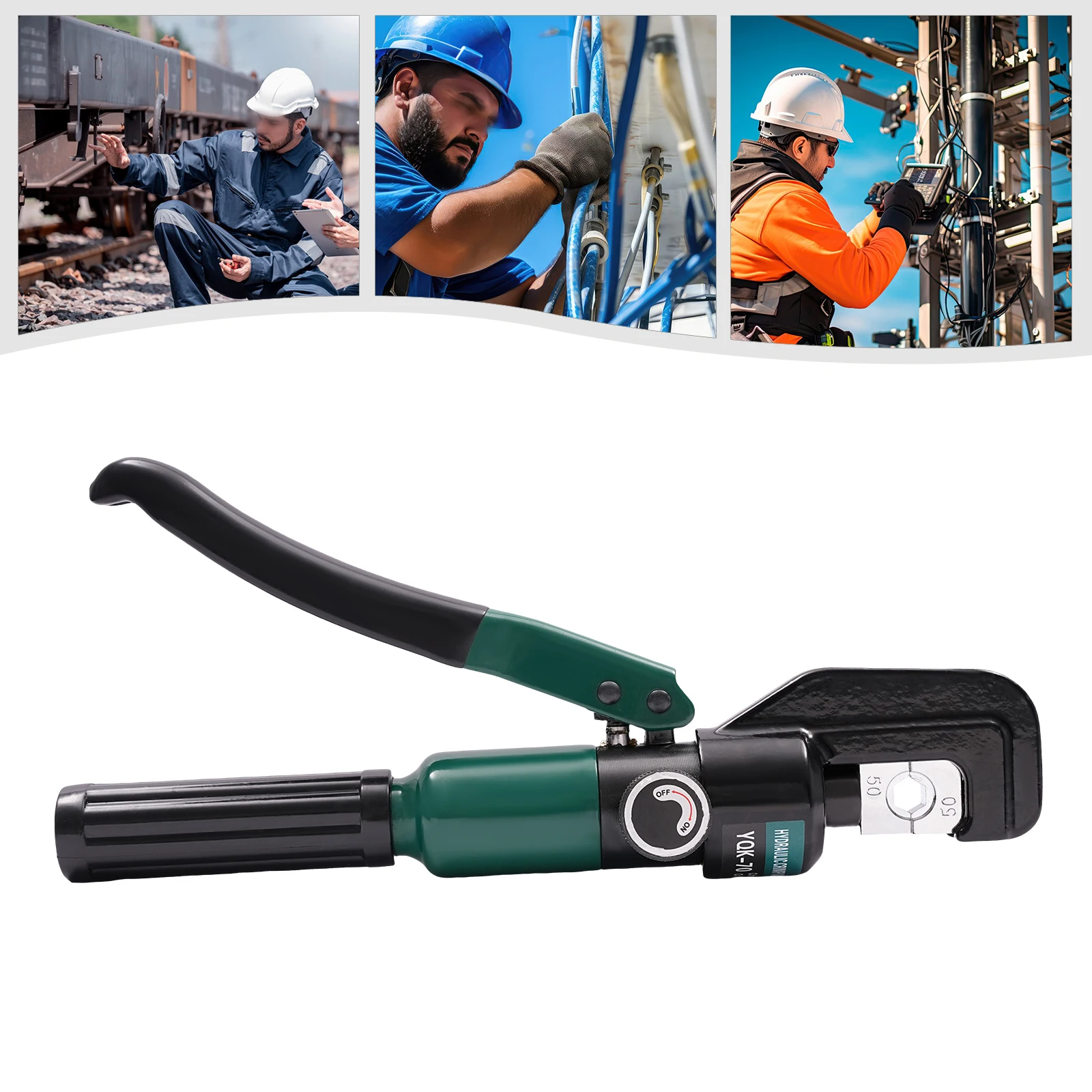 4/6/10/16/25/35/50/70mm² Hydraulic Clamp 60KN Home Manual Hydraulic Crimping Tool Kit YQK-70 6-Ton Hydraulic Pliers Cable Wiring