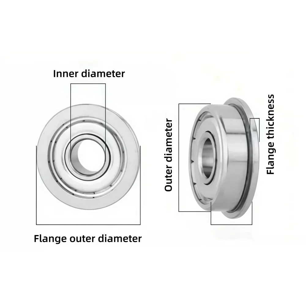 F682ZZ F608ZZ F688ZZ MF84 Flanged Miniature Ball Bearings, Shielded ZZ Deep Groove Flange Bearing for 3D Printer RC Motor Wheel 3