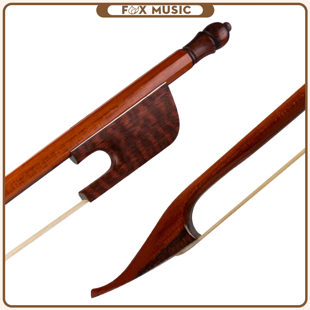 

4/4 Violin Bow Brazilwood Bow w/ Snakewood Frog Baroque Style Round Stick White Horsehair Fase Response For Violin Player