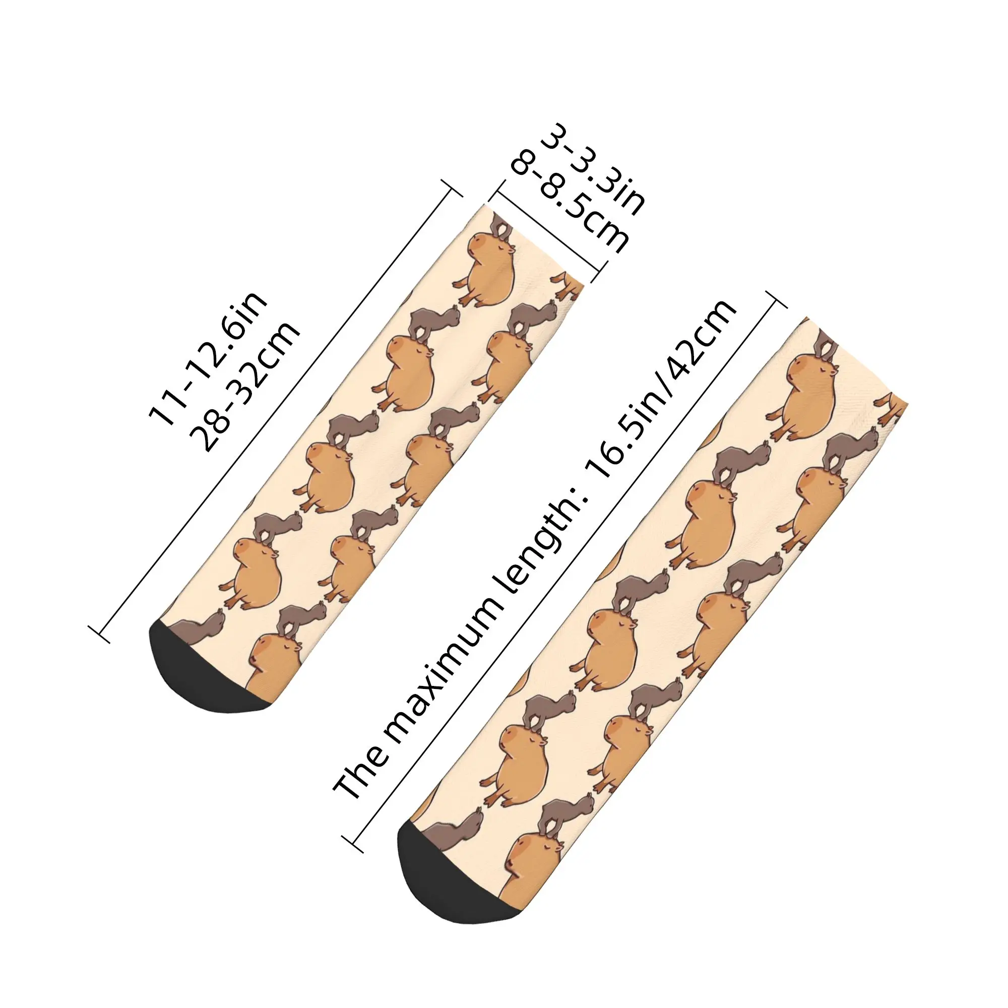 Capybara with a baby goat Ankle Socks Men  Quality Funny Sock Autumn Outdoor Sports Non Skid Design Socks Birthday Gift