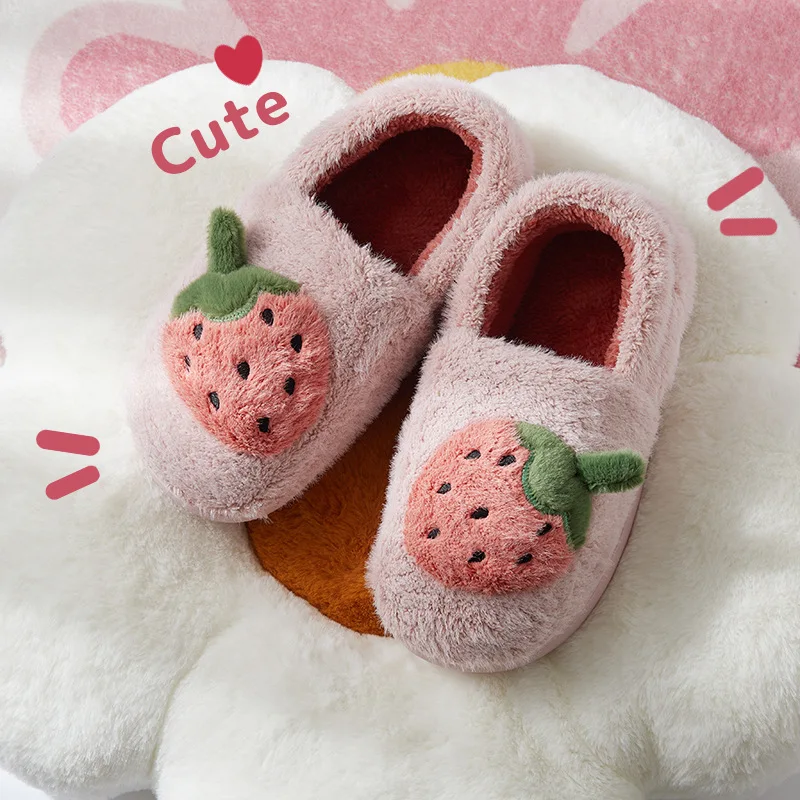 Winter New Childrens Cottons Slippers Breathable Winter Boys Girls Cottons Slipper Home Indoor Warmth Plush Heel Cotton Shoe