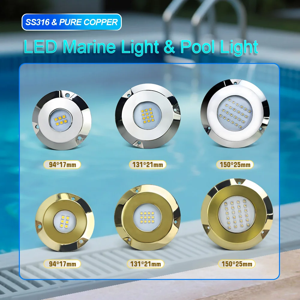 New Arrival 300W SS316L High Lumen IP68 Waterproof Underwater RGBW Led  Marine Light for Boat/Yachat