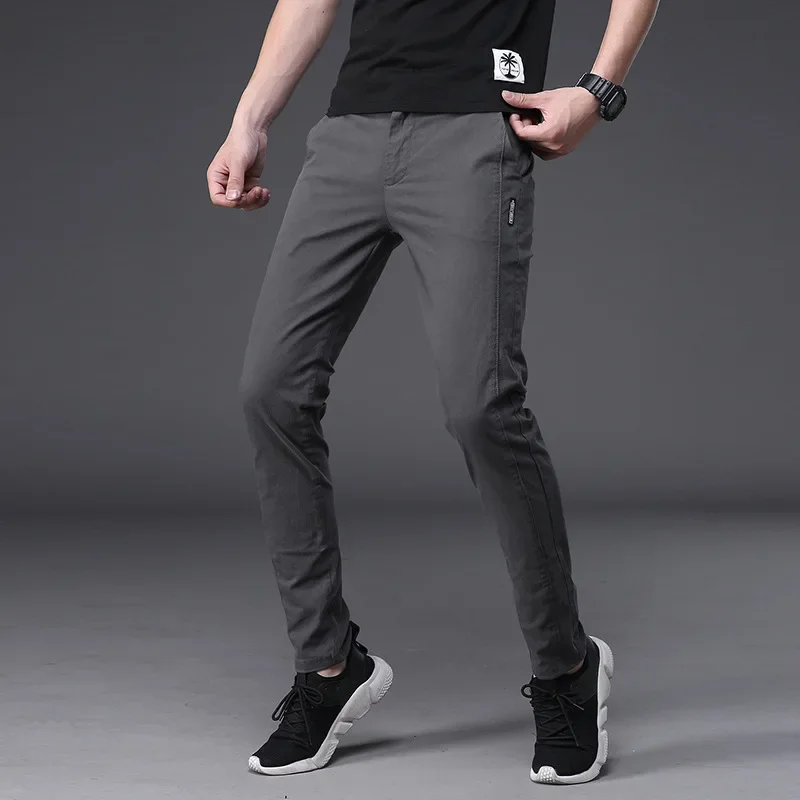 

New 2021 men's spring and summer casual pants Korean straight slim stretch sports trousers