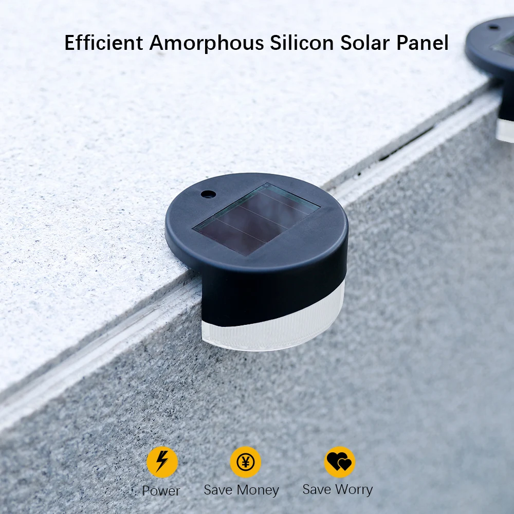 مصابيح حائط مستديرة تعمل بالطاقة الشمسية مع ظلال مصابيح بيضاء حليبية، مناسبة للساحات والأسوار والسلالم. #2