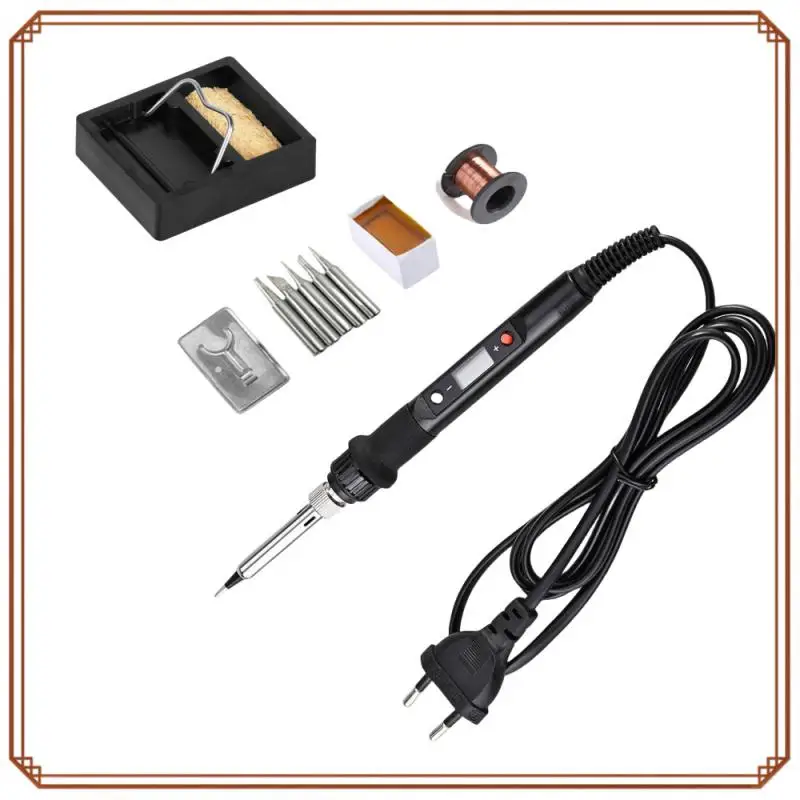 

80W Electric Soldering Iron LCD Digital Display Adjustable Temperature Welding Repair Tools 220V / 110V Solder Wire Tips