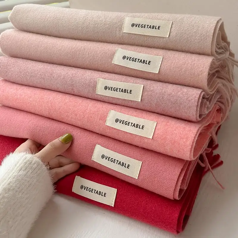 New imitation cashmere scarf winter female Korean version versatile cute pink scarf gift shawl for boyfriend and girlfriend