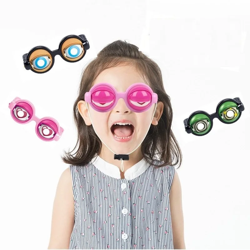 

Funny Prank Glasses For Adult Kids Crazy Blink Eyewear Big Frog Eye Plastic Toy Accessories Halloween Props Christmas Gifts