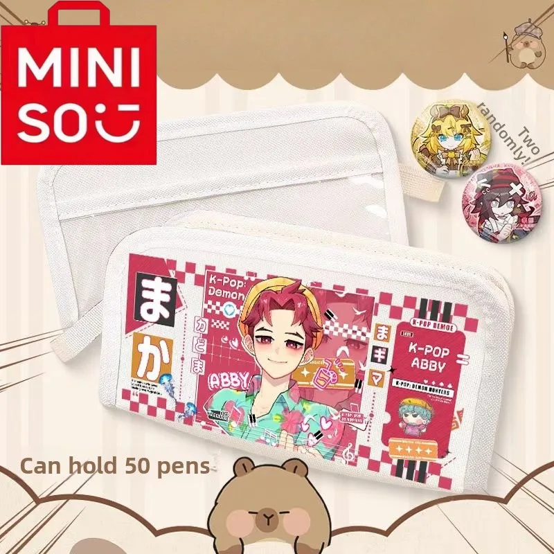 2025 Miniso New Co ذات العلامات التجارية سلسلة K-POP شيطان الصيادين حقيبة أدوات مكتبية متعددة الوظائف سعة كبيرة صندوق رصاص للفتيات #3