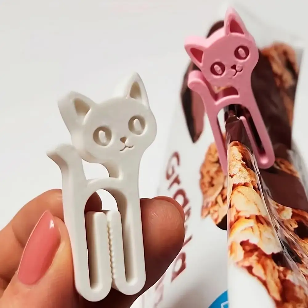 3/6pcs random Cat-Shaped Clips – Seal Bags, Envelopes & Kitchen Organizer, Super Cute Functional Mini