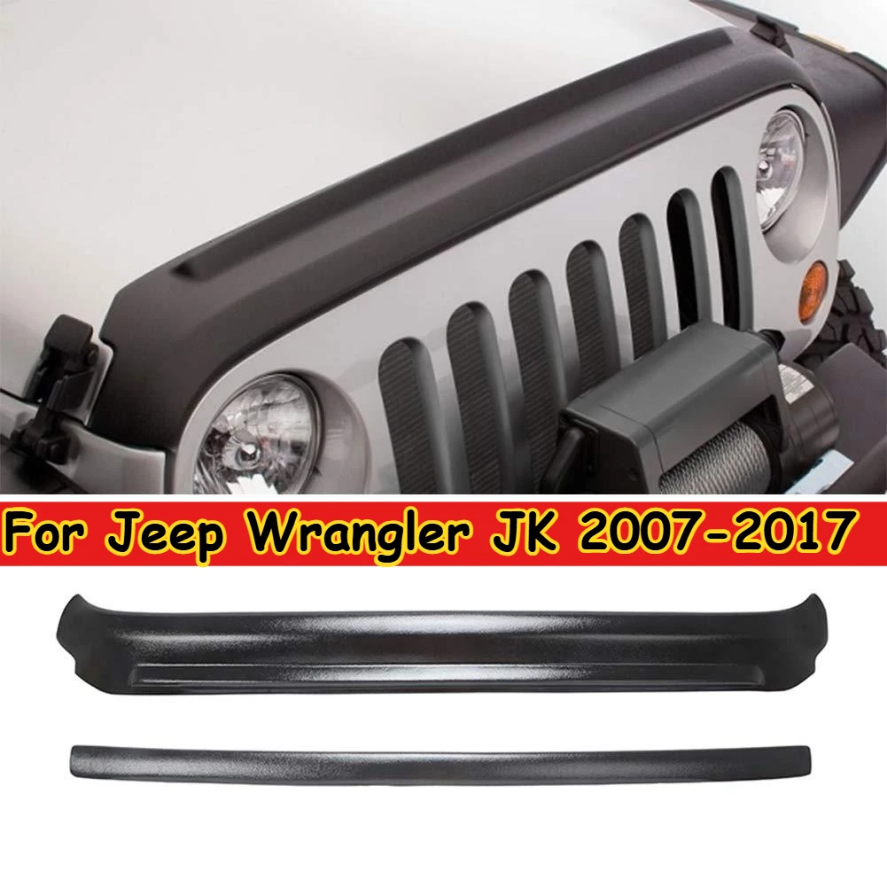 

Front Hood Sand Stone Guard Air Deflector Bug Shield Engine Hood Bezel for Jeep Wrangler JK 2007-2017 Exterior Accessory