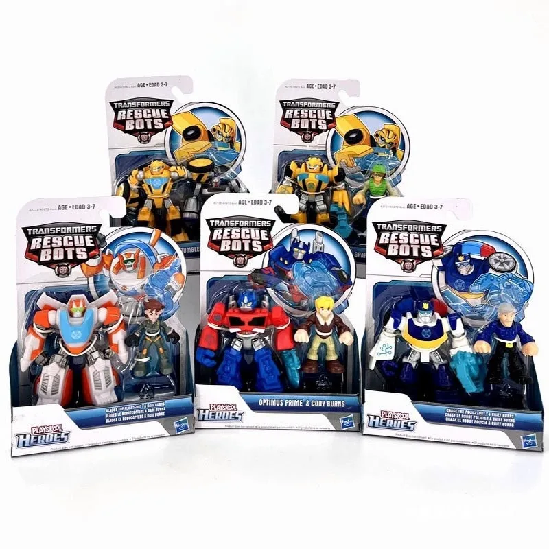 特別オファー-ハスブロ-プレイスクール-ヒーローズ-トランスフォーマー-レスキューボット-オプティマスプライム-コディ-バーンズ-バンブルビー-モーボット-アクションフィギュア-ロボット玩具