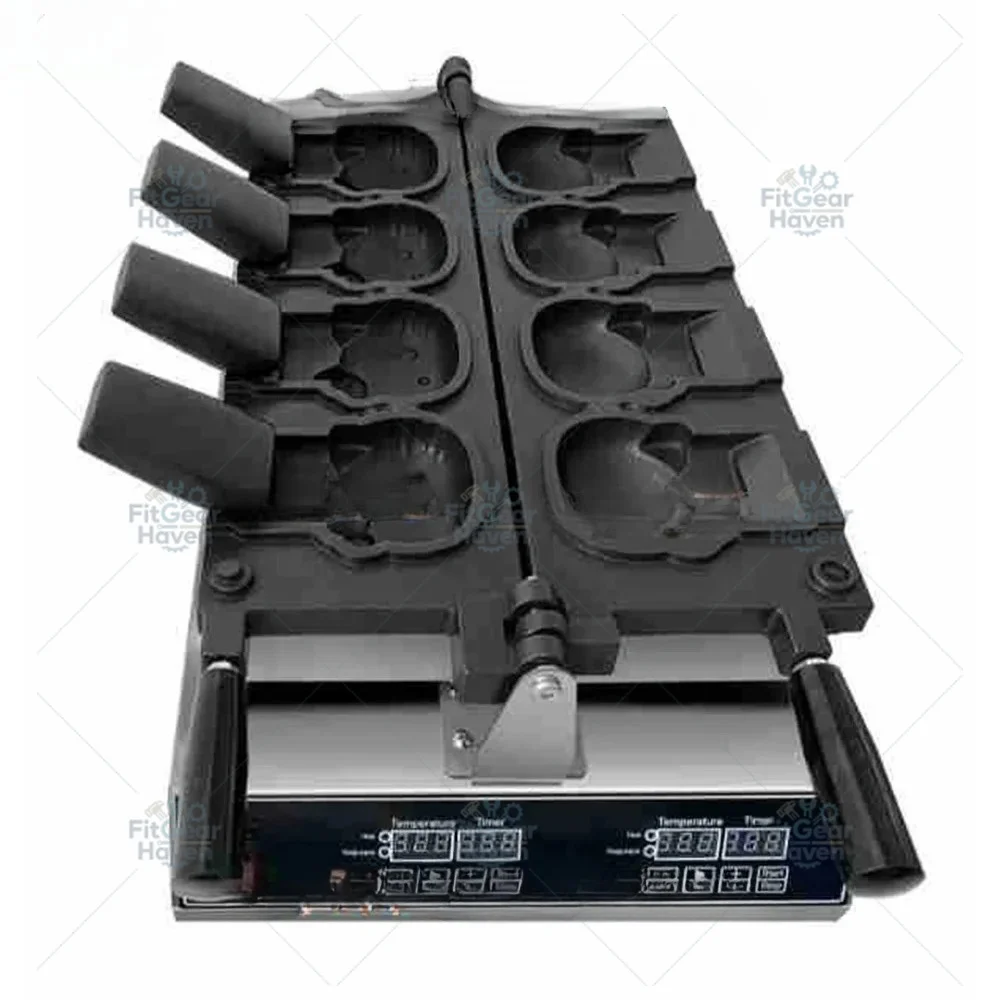 3000W Electric Open Mouth Cat Shaped Waffle Maker Commercial Ice Cream Machine