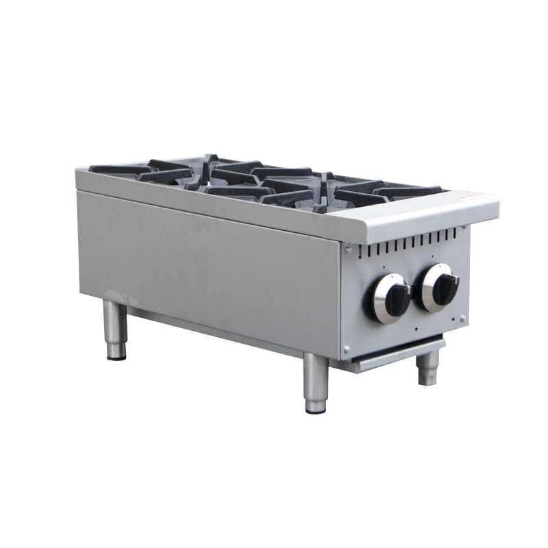 Stainless Steel Gas Stove 2 Burners Professional Gas Range Gas Hot Plate
