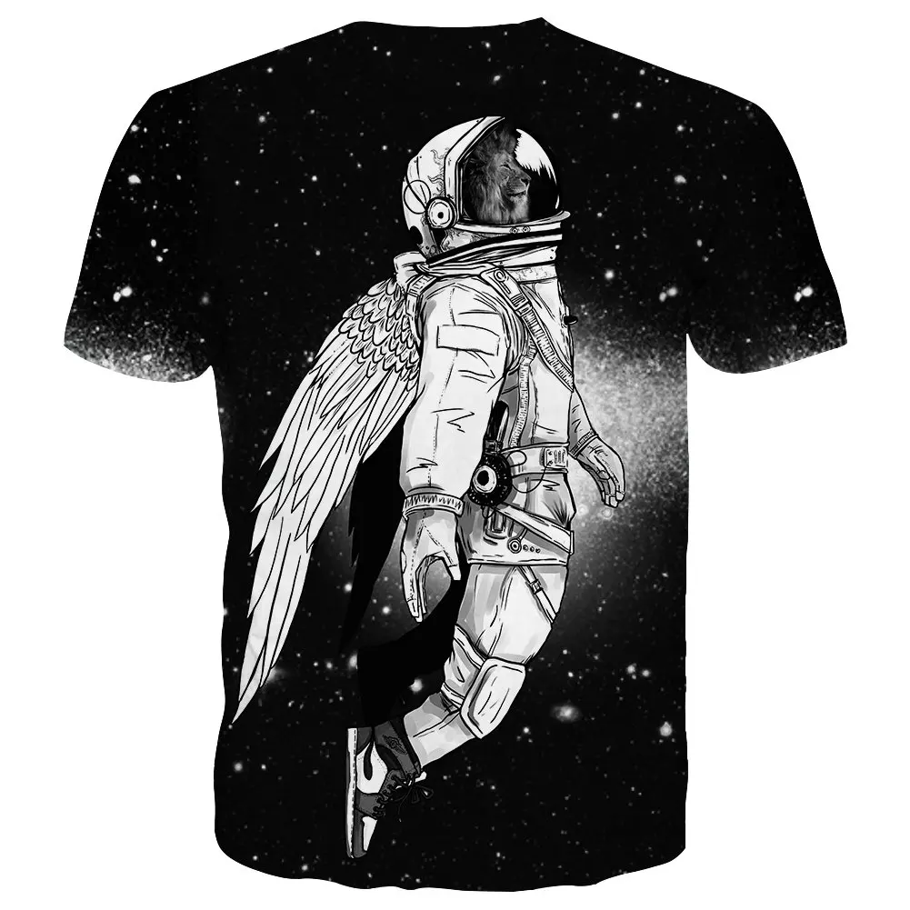 Summer New 3D Printed Color Starry Sky Pattern Round Neck Loose Breathable Fast Drying Short-Sleeved T-Shirt Clothing For Childr