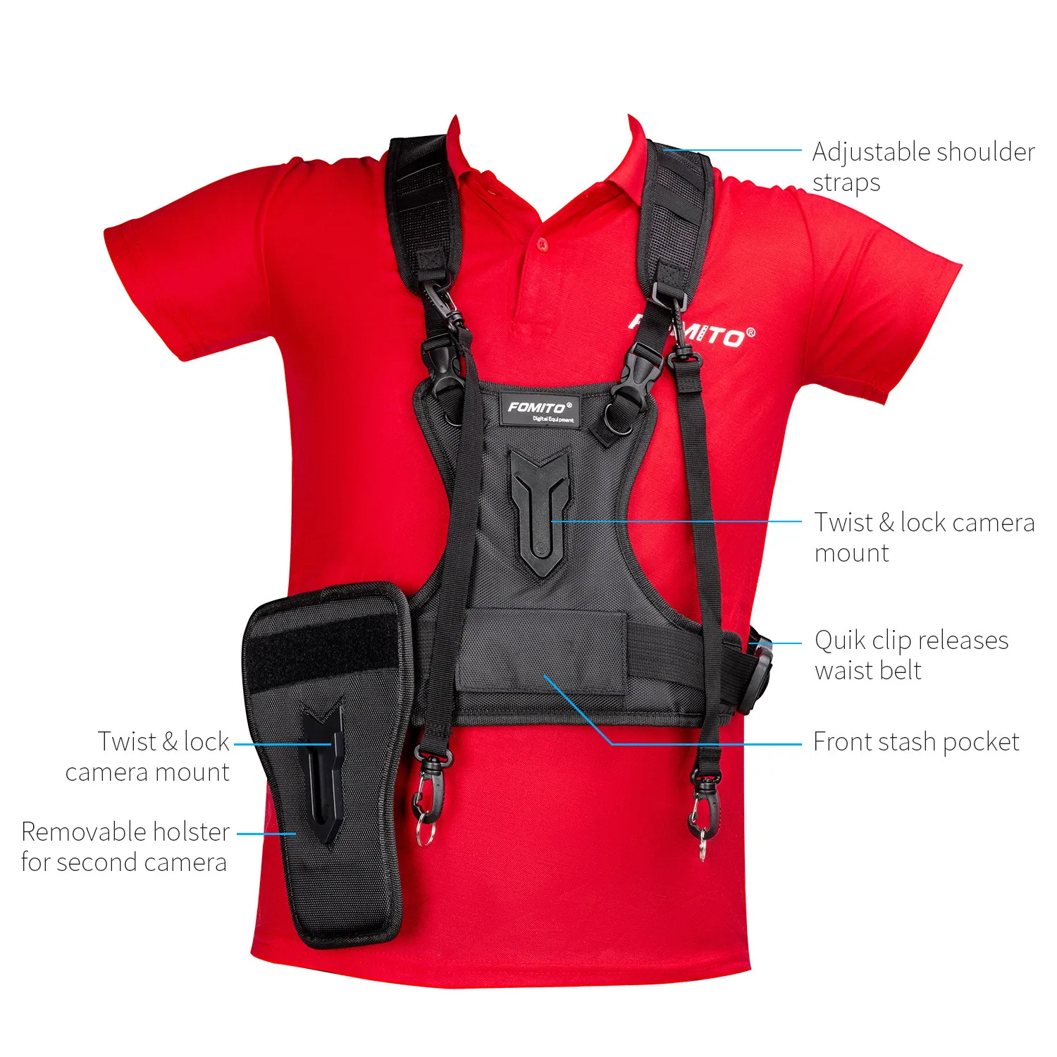 FOMITO JD-SJ1 Multi Camera Carrier Harness Holster System for Digital SLR Camera