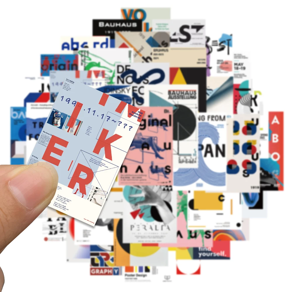 40pcs Bauhaus Avant-Garde Sticker Art Poster Fashion Decal For Diary Laptop Phone Luggage Fridge Phone DIY Decoration Sticker