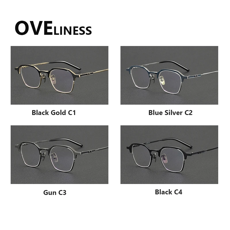 إطار نظارات بصرية من التيتانيوم النقي للرجال إطارات نظارات دائرية كلاسيكية للنساء وصفة طبية لقصر النظر نظارات للرجال