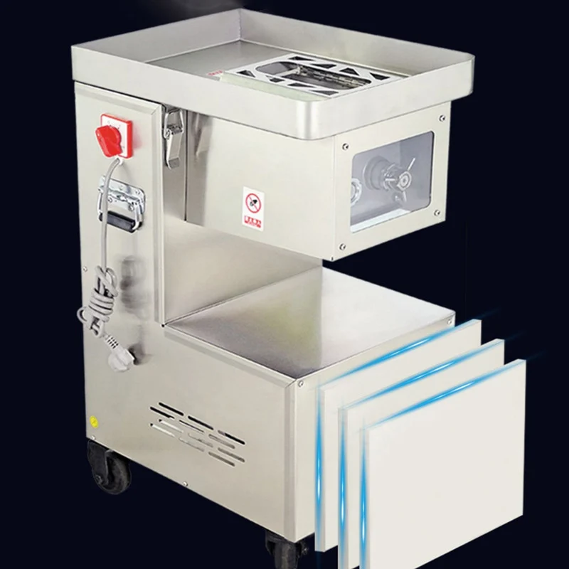 

500kg/hAutomatic Electric Chicken Meat Strips Slicer Slicing Cutting Machine Meat Cutter Meat Cutter Block 220v