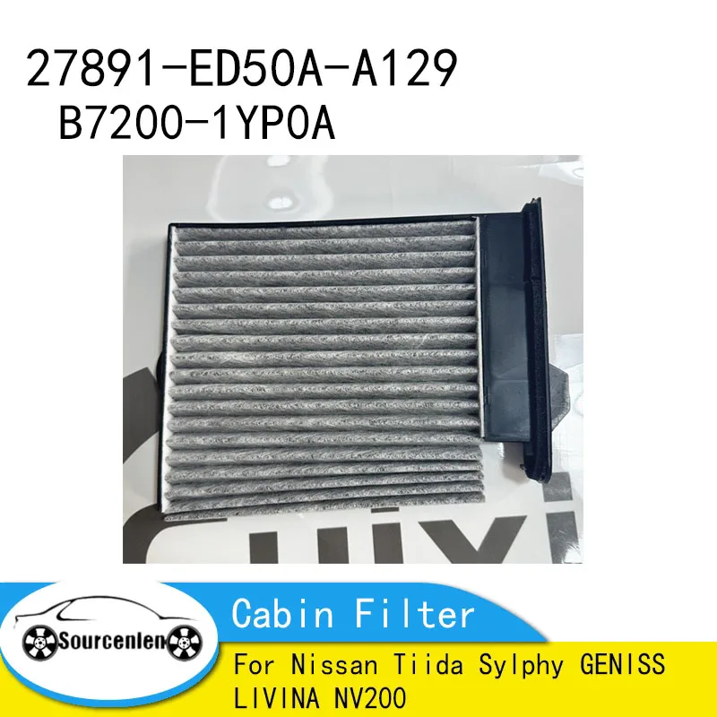 

Active Carbon AC Filter Cabin Filter for Nissan Tiida Sylphy GENISS LIVINA NV200 OEM: 27891-ED50A-A129 B7200-1YP0A