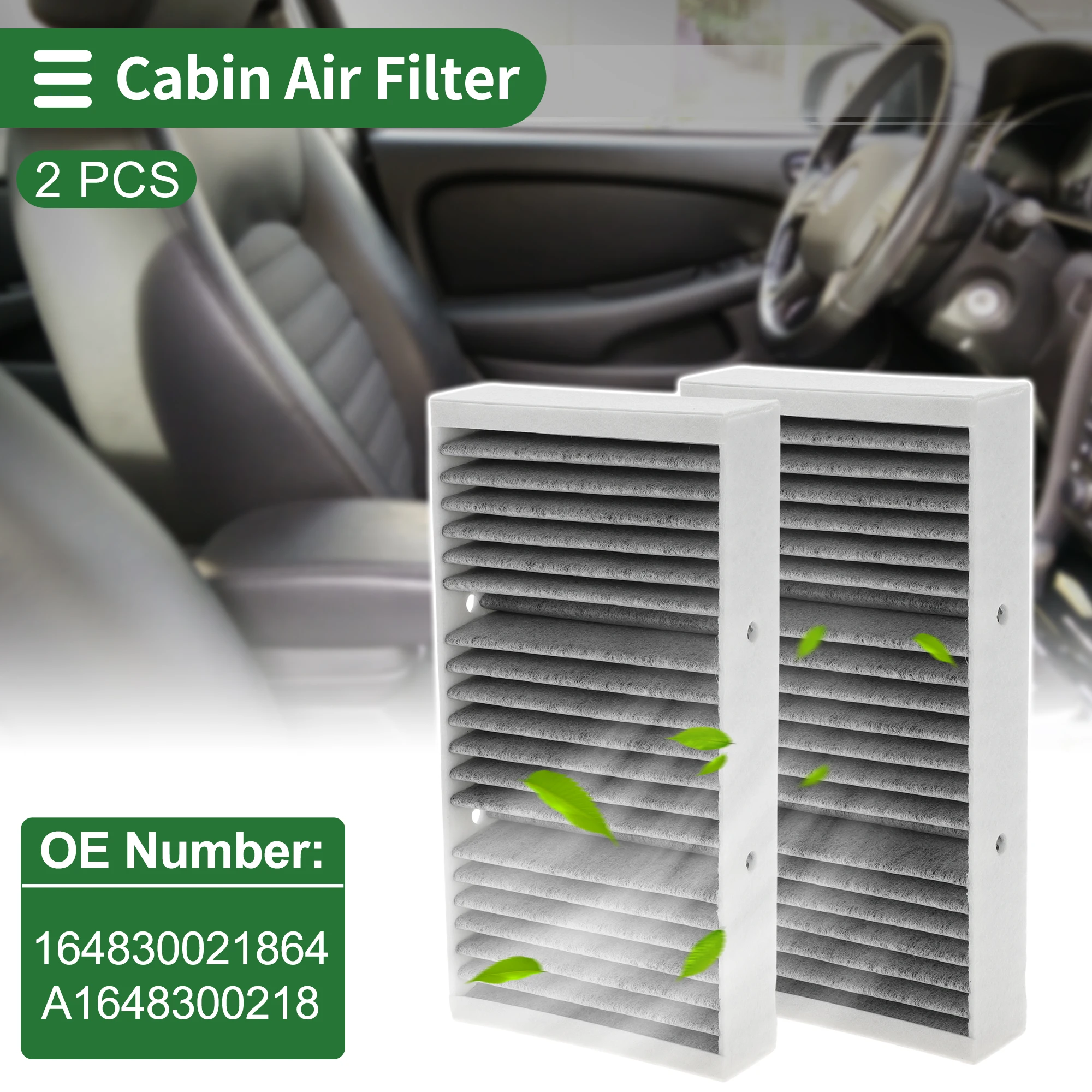 

Uxcell No 164830021864 Воздушный фильтр салона для Mercedes-Benz GL-CLASS (X164) 09-12 2 шт.