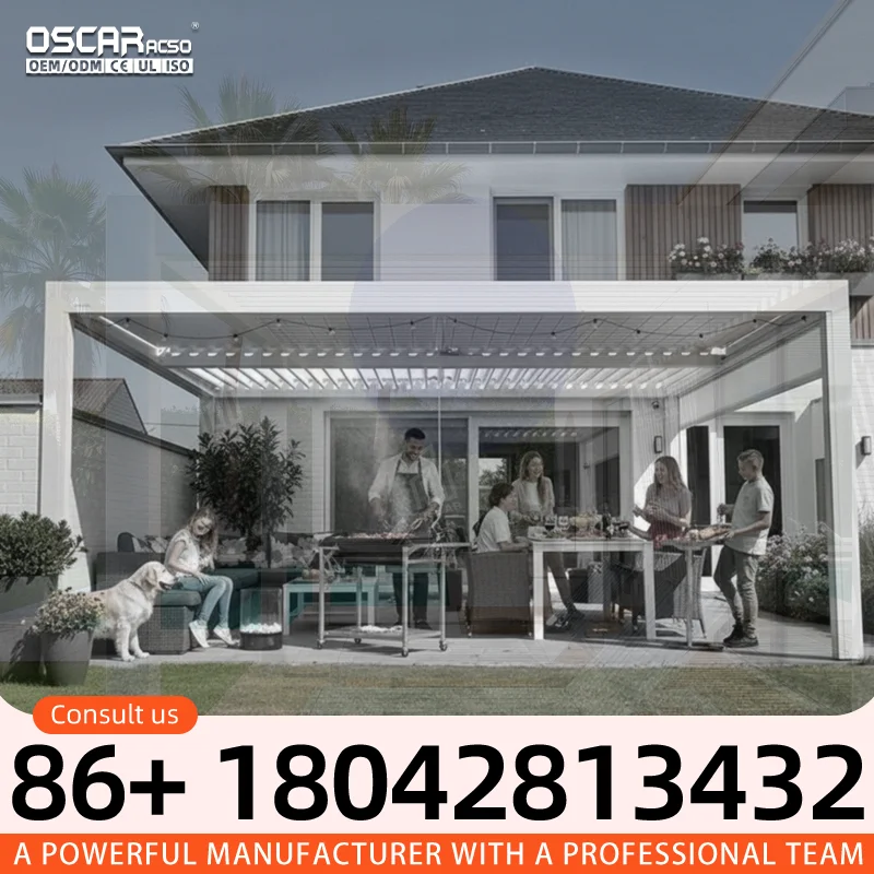 Outdoor Aluminum Opening and Closing Roof Pergola 6x3 for Garden Backyard Poolside pergola