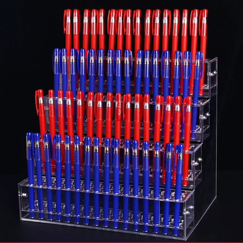 Acrylic Pen Holder Storage Shelf for Supermarket Stationery Store Rack for Ballpoint Pens Neutral Pens Clear Ladder