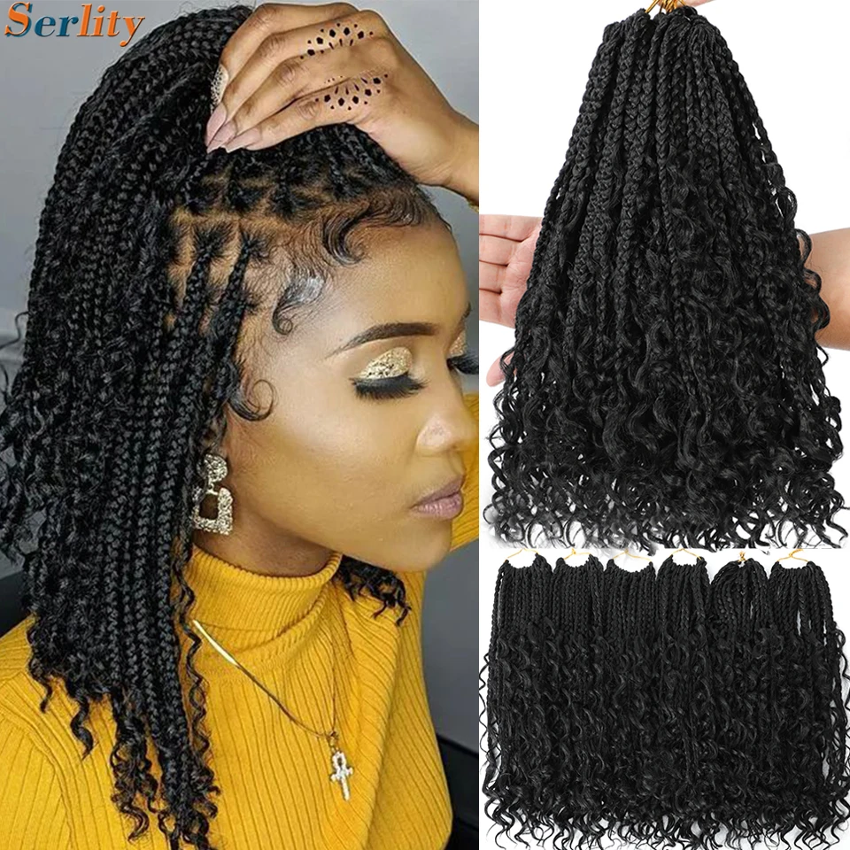 Deusa sintética caixa tranças para mulheres, Crochet cabelo
