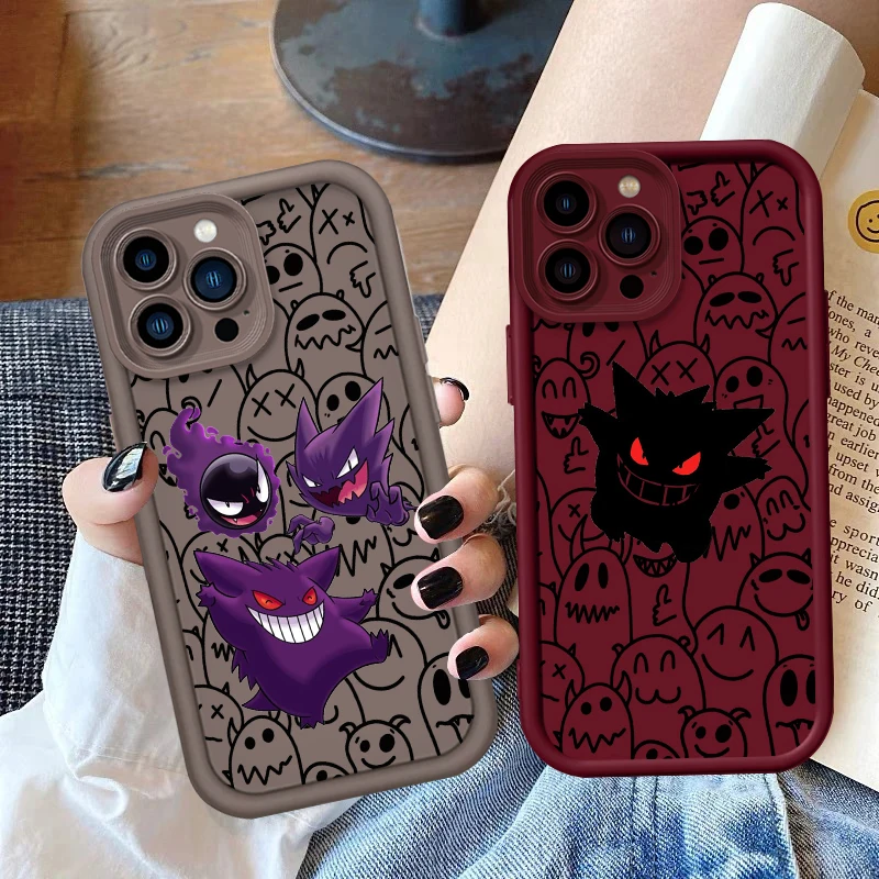 P-Pokemons G-Gengguis Cartoon Eye Ladder For Apple iPhone 15 14 13 12 11 XS XR X Pro Max Plus TPU Phone Case