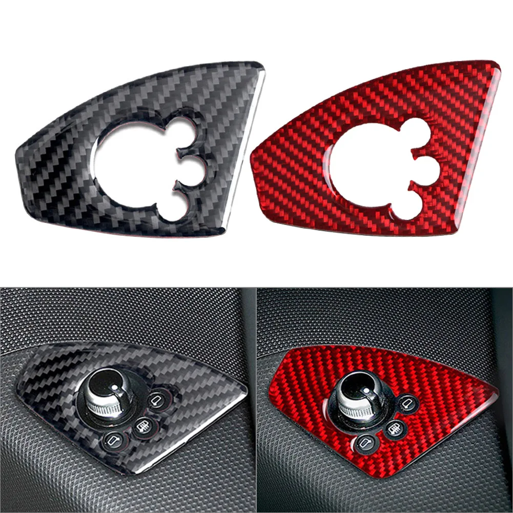 

Carbon Fiber Mirror Switch Knob Frame Cover Trim for Audi TT 2007-2014 Interior Control Panel Epoxy Car Sticker Decoration