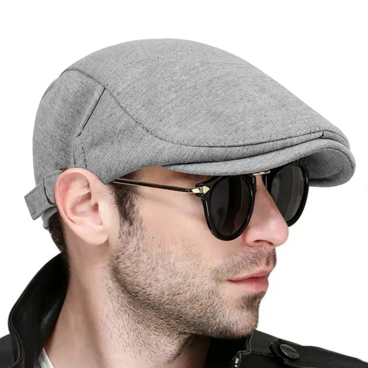 Men Solid Color Newsboy Caps British Painters Hats Spring Autumn Berets Adjustable Flat Cap image 3